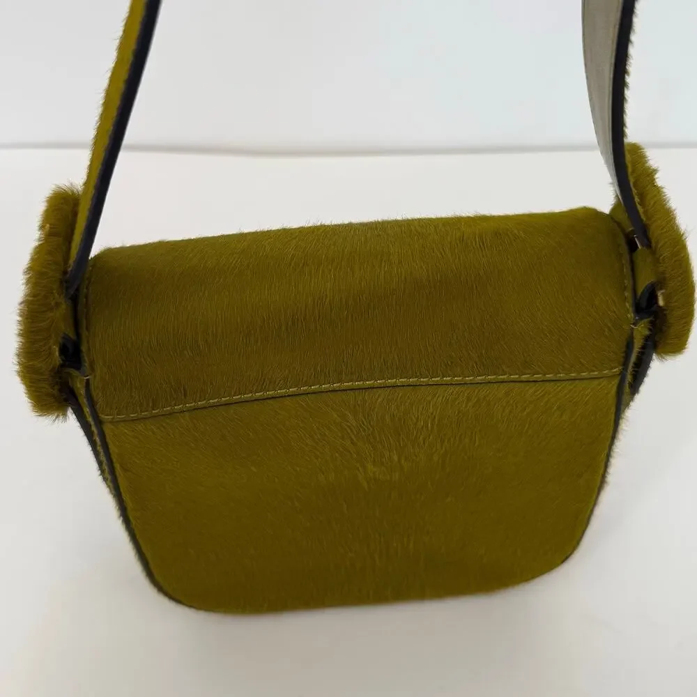 Tory Burch Sawyer Calf Hair Mini Shoulder Bag in Olive Green